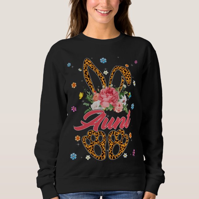 Sudadera Aunt Leopard Bunny Matching Family Easter Day Part (Anverso)