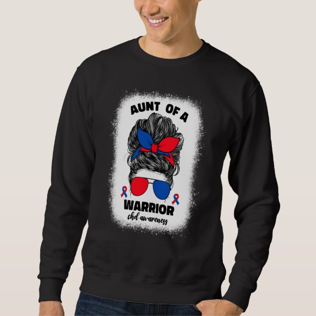Sudadera Aunt of a Warrior CHD Congenital Heart Defect Awar (Anverso)
