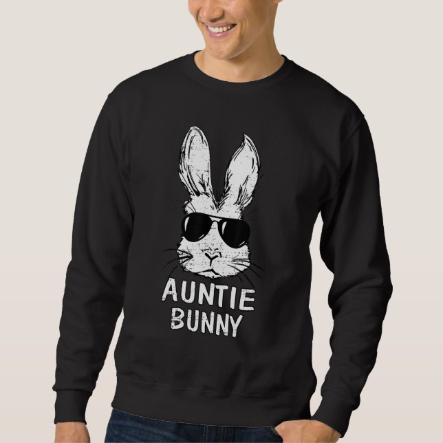 Sudadera Auntie Bunny Face con gafas de sol de Pascua (Anverso)