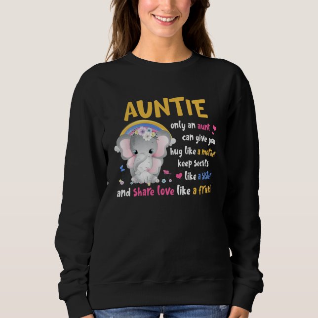 Sudadera Auntie  Hug Like A Mother Keeps Secrets Like A Sis (Anverso)