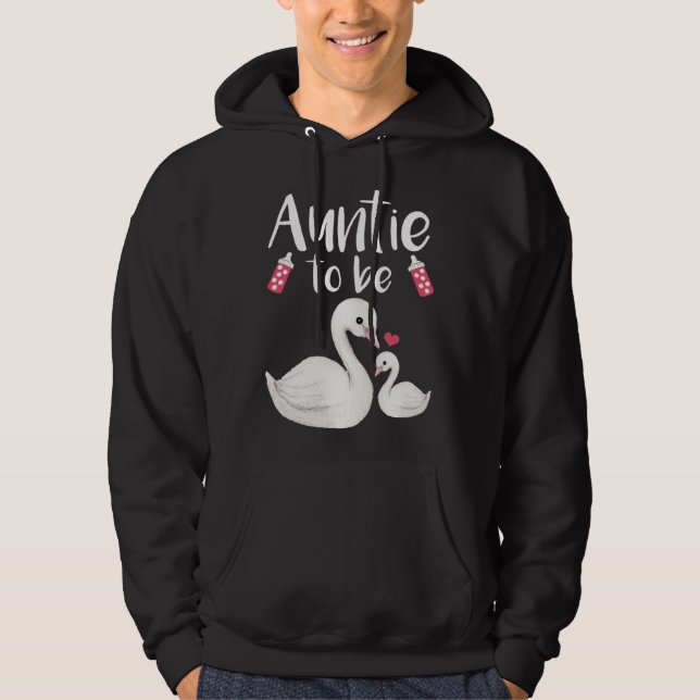 Sudadera Auntie To Be Swan Baby Shower For Girl (Anverso)