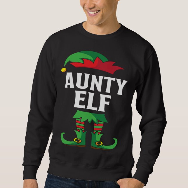 Sudadera Aunty Elf Costume Christmas Holiday Matching Famil (Anverso)