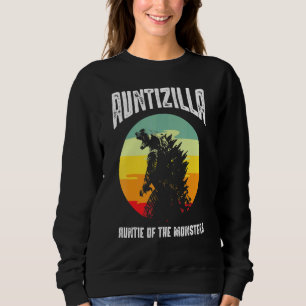 Sudadera Auntzilla Tía De Los Monstruos Retro Vintage Sunse
