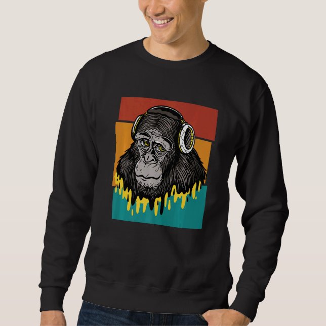 Sudadera Auricular de mono vintage (Anverso)