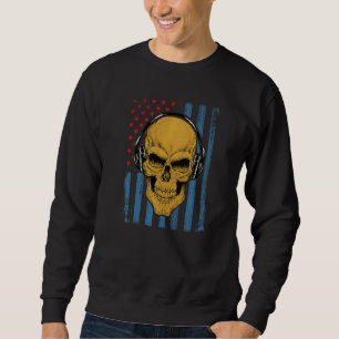 Sudadera Auriculares Cabeza Calavera Musical Casa Tecno Mez