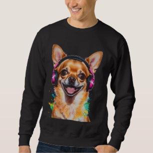 Sudadera Auriculares Chihuahua Perro Gracioso Arte Animal I
