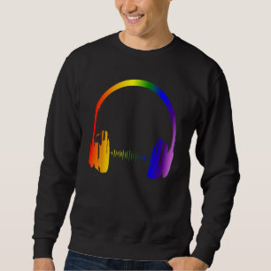 Sudadera Auriculares coloridos Fiesta arcoiris Techno Radio