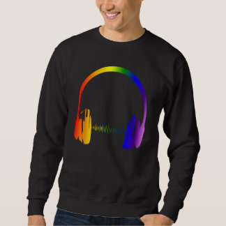 Sudadera Auriculares coloridos Fiesta arcoiris Techno Radio