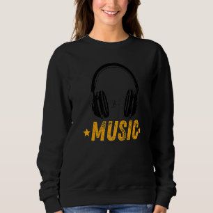 Sudadera Auriculares Retro Vintage Música Electrónica DJ