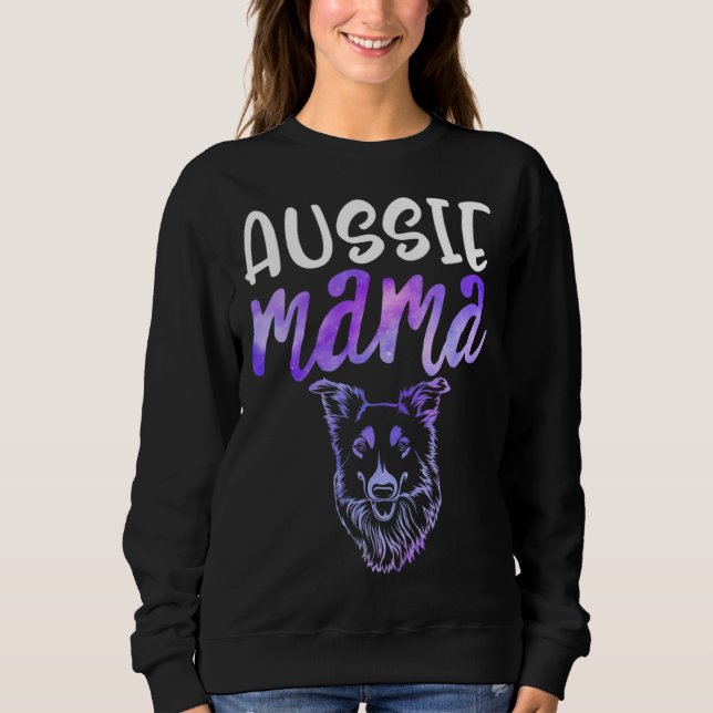 Sudadera Aussie Mama Australian Shepherd Herding Dog Mom Da (Anverso)