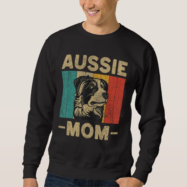 Sudadera Aussie Mom  Retro Australian Shepherd (Anverso)