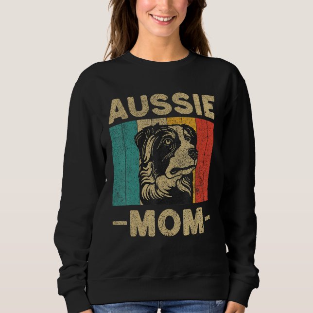 Sudadera Aussie Mom  Retro Australian Shepherd (Anverso)