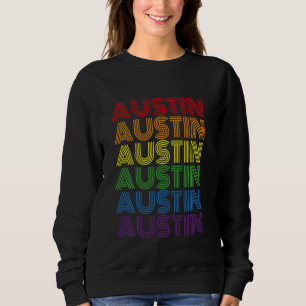 Sudadera Austin Texas Retro Rainbow Vintage City Men
