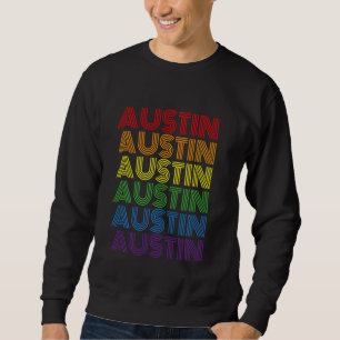 Sudadera Austin Texas Retro Rainbow Vintage City Men
