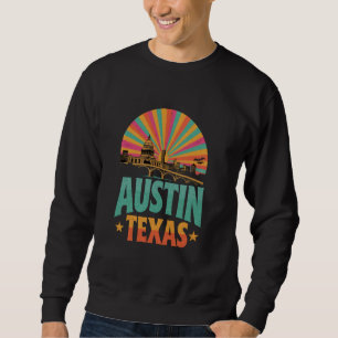 Sudadera Austin Texas Skyline Cityscape Retro Style