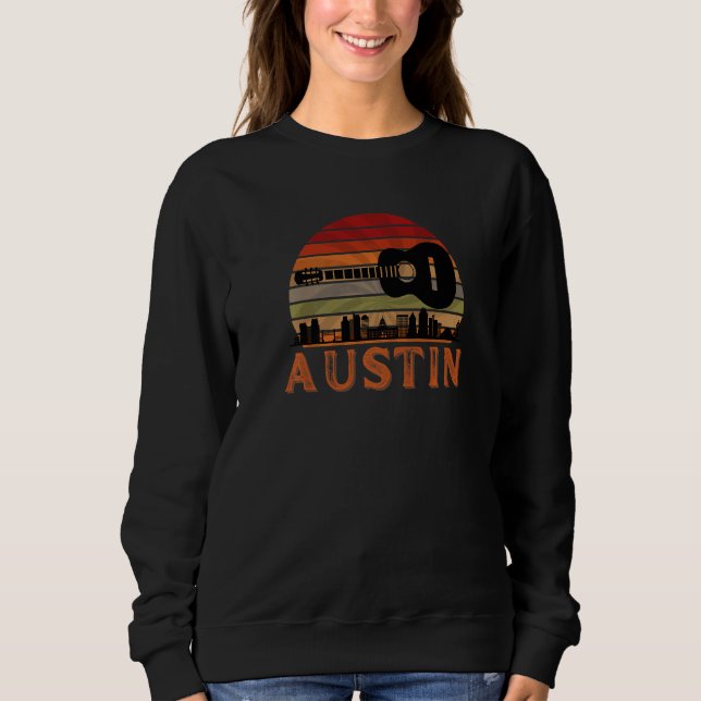 Sudadera Austin Texas Vintage Sunset Music Capital (Anverso)