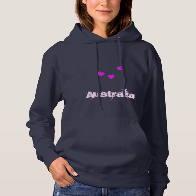 Sudadera Australia: Corazones de amor (Anverso)