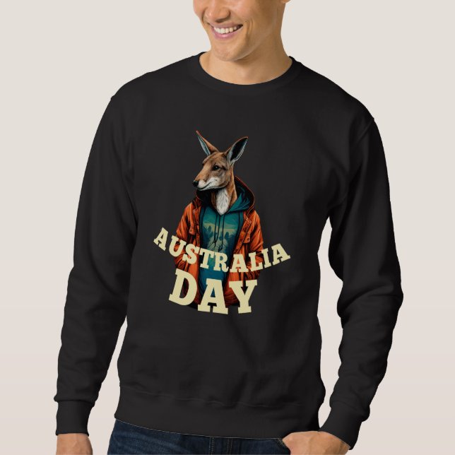 Sudadera Australia Day  Australian Kangaroo Vintage (Anverso)