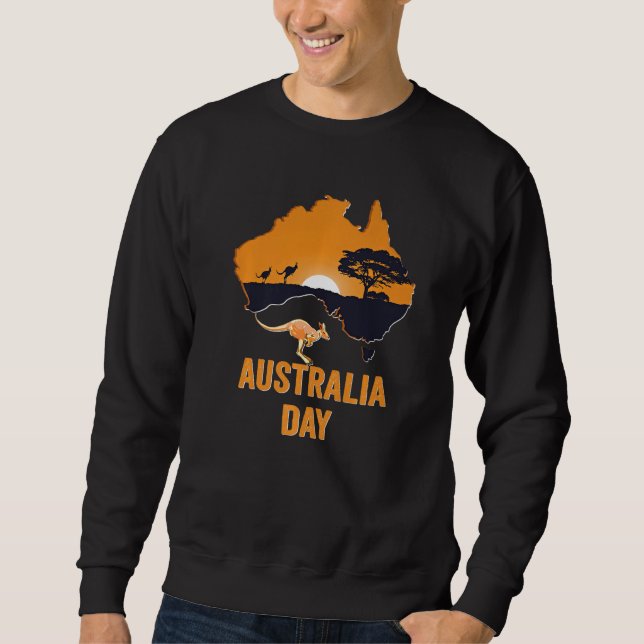 Sudadera Australia Day Retro Vintage Kangaroo Australian Me (Anverso)