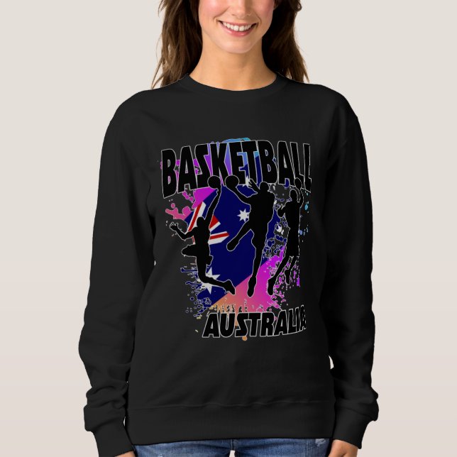 Sudadera Australia Flag  Love Playing Basketball (Anverso)