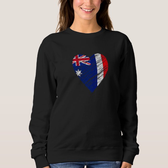 Sudadera Australia France Heart French Flag Australian Flag (Anverso)