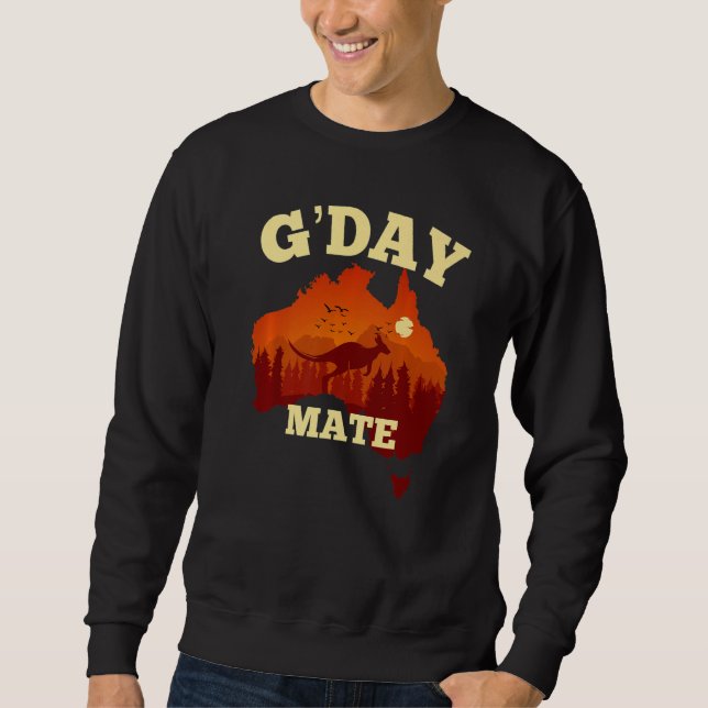 Sudadera Australia G'Day Mate  Australian Flag Aussie Map (Anverso)