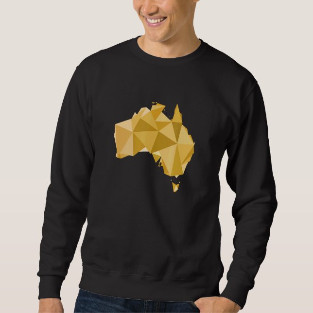 Sudadera Australia: Mapa geométrico del estilo del polígono (Anverso)