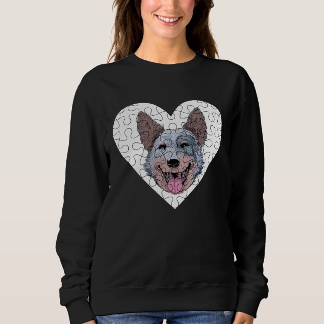 Sudadera Australian Cattle Dog Puzzle (Anverso)