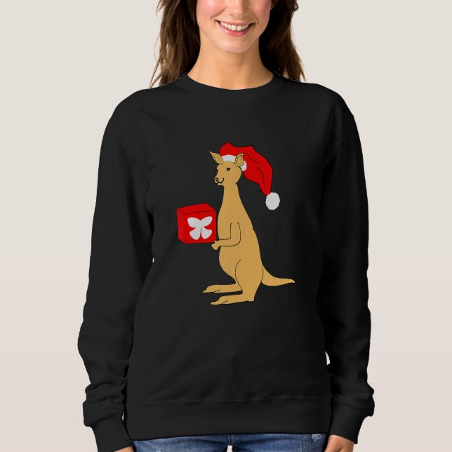 Sudadera Australian Christmas Kangaroo with Santa Claus Elf (Anverso)