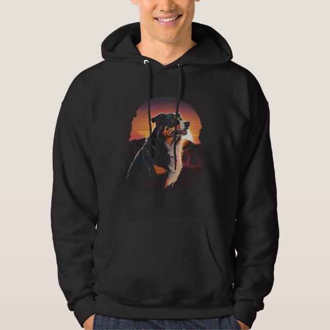 Sudadera Australian Shepherd 80s Sunset Vintage Retro Style (Anverso)