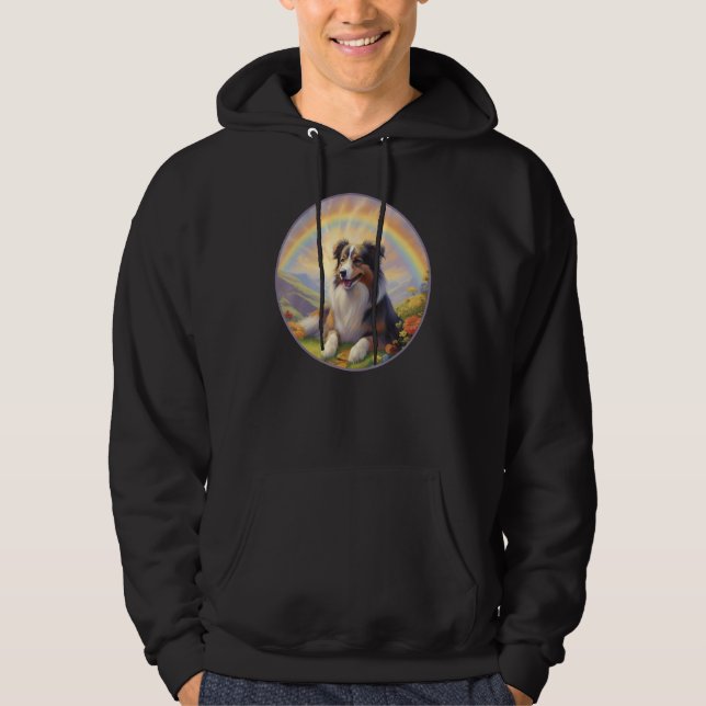 Sudadera Australian Shepherd Rainbow Bridge Aussie Dog Memo (Anverso)
