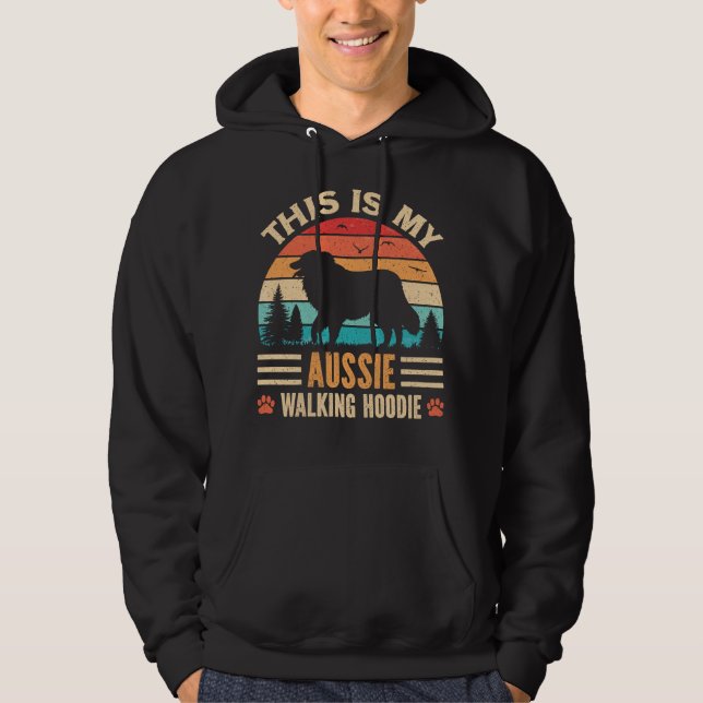 Sudadera Australian Shepherd Walking Aussie Walker Sunset (Anverso)