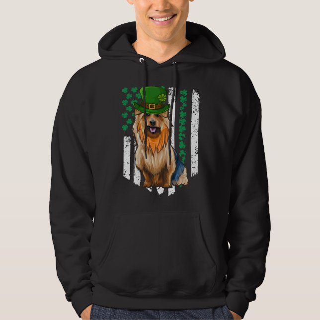 Sudadera Australian Terrier St Patricks Day Irish American  (Anverso)