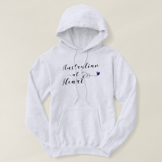 Sudadera Australiano En Heart Hoodie, Australia (Diseño del anverso)