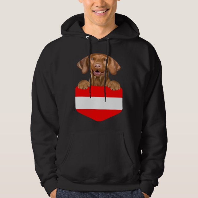 Sudadera Austria Flag Vizsla Dog In Pocket (Anverso)