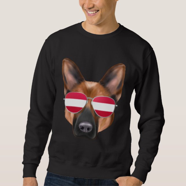Sudadera Austrian Flag German Shepherd Dog Austria Pocket (Anverso)
