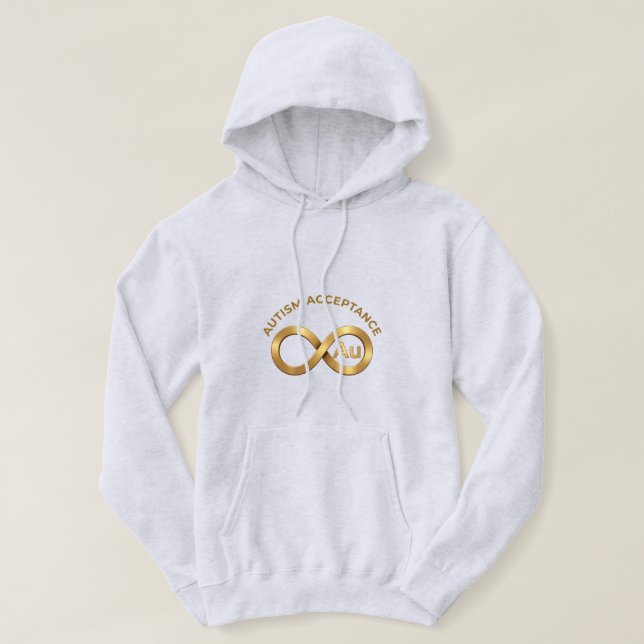 Sudadera Autism Acceptance Au Gold Infinity Symbol  (Diseño del anverso)