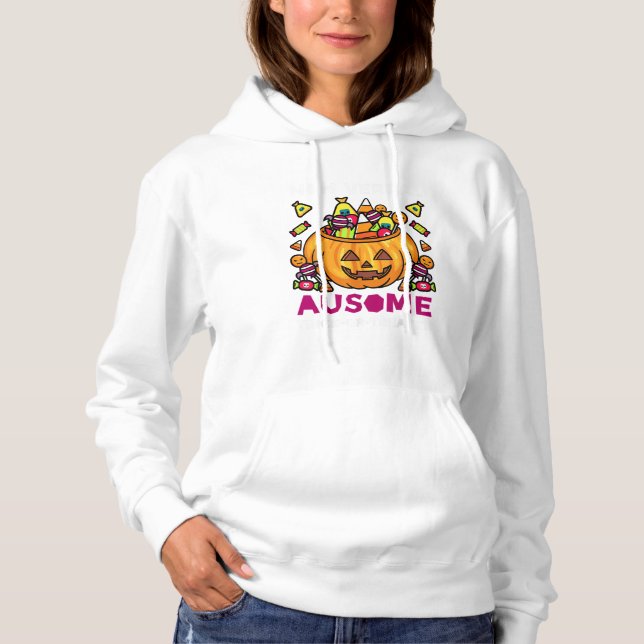 Sudadera Autism ASD Awareness Halloween Trick No Verbal O (Anverso)