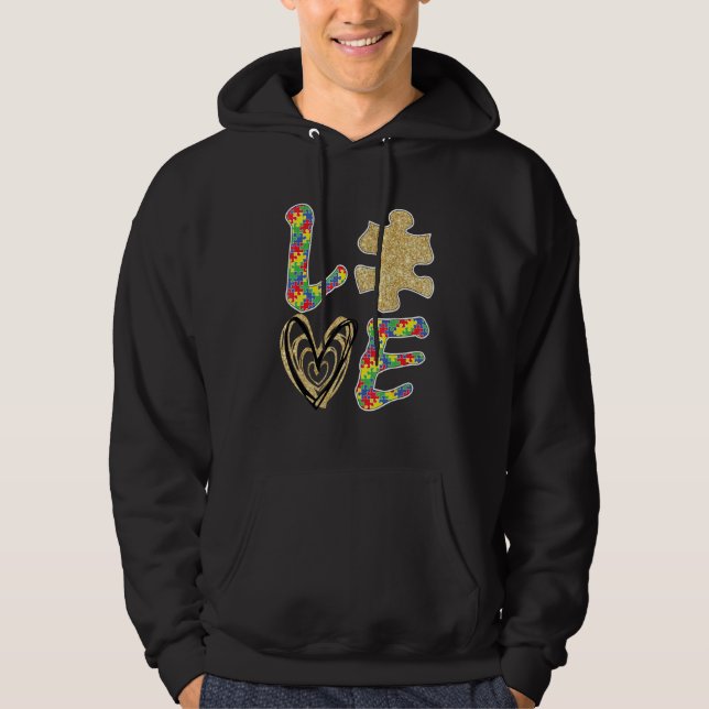 Sudadera Autism Awareness 2023 Love and Cute Puzzle Piece D (Anverso)