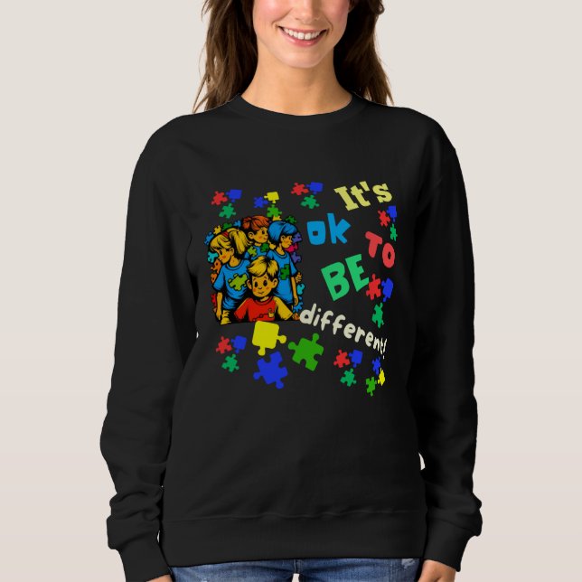 Sudadera Autism Awareness Acceptance Children Ok To Be Diff (Anverso)