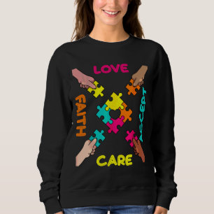 Sudadera Autism Awareness Acceptance Color Puzzle Pieces