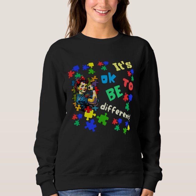 Sudadera Autism Awareness Acceptance Rosie Its Ok To Be Dif (Anverso)