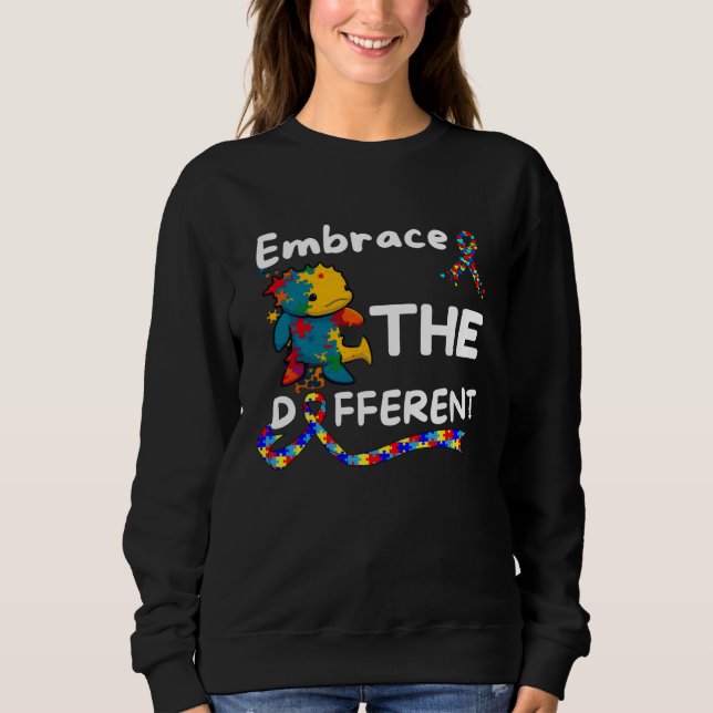 Sudadera Autism Awareness Axolotl Embrace Different Unmaski (Anverso)