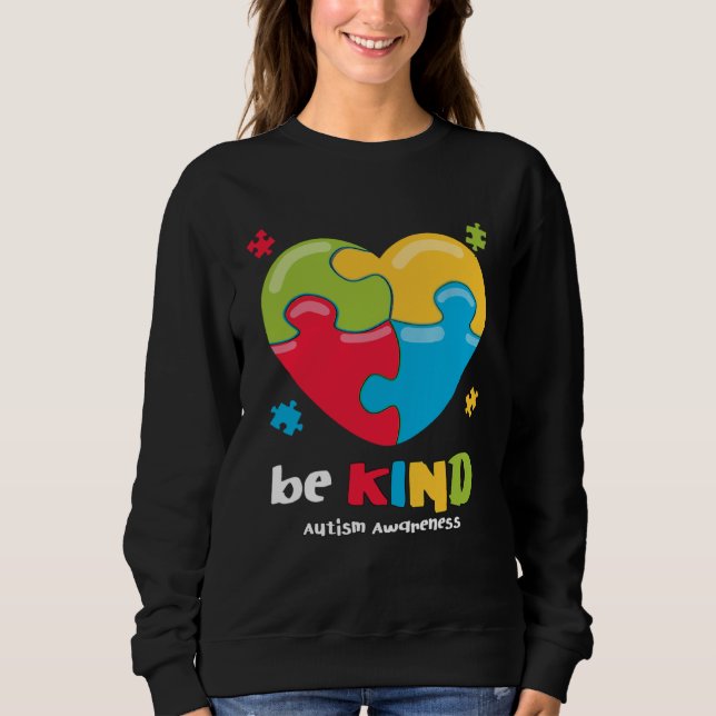 Sudadera Autism Awareness   Be Kind Puzzle Heart Kindness   (Anverso)