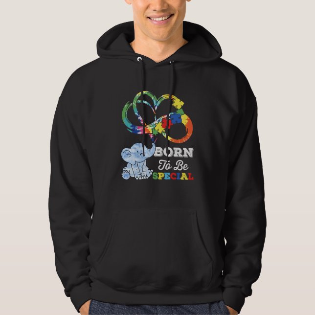 Sudadera Autism Awareness Born Special Elephant Infinity Lo (Anverso)