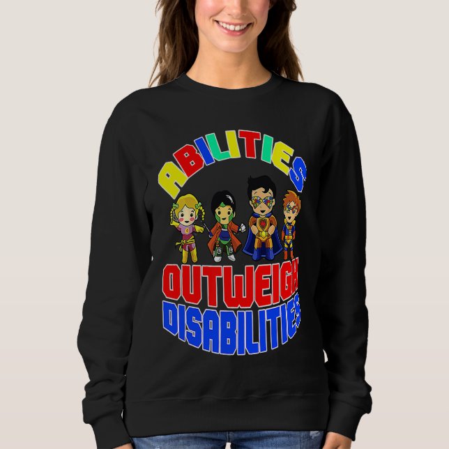 Sudadera Autism Awareness Boy Abilities Outweigh Disabiliti (Anverso)