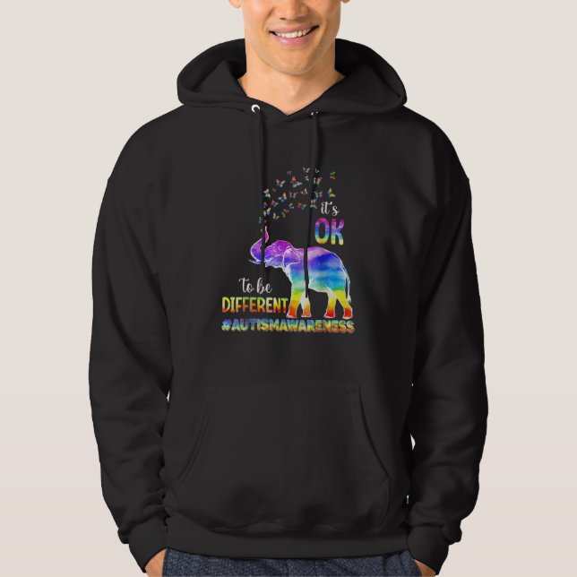 Sudadera Autism Awareness Butterfly Elephant It s Ok To Be  (Anverso)