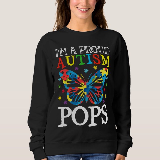 Sudadera Autism Awareness Butterfly I'm a Proud Autism Pops (Anverso)
