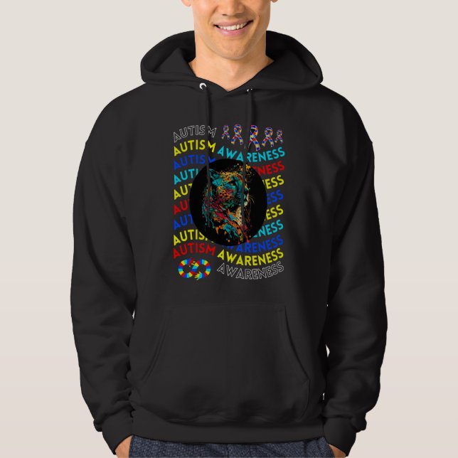 Sudadera Autism Awareness Cheetah For Teacher Autism Moms D (Anverso)