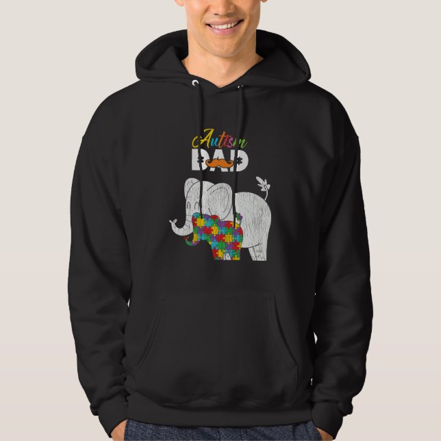 Sudadera Autism Awareness Dad Proud Autistic Son Daughter E (Anverso)